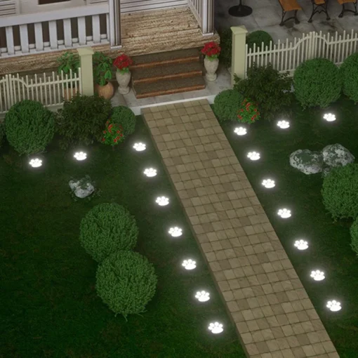 Solar Lawn Light Dog Paw Footprints Stairs Light Outdoor Waterproof Balcony Garden Fence Landscape Decoration Solar Powered Lamp - Image 4