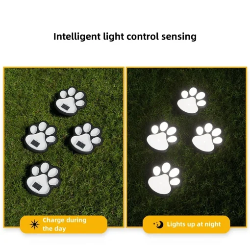 Solar Lawn Light Dog Paw Footprints Stairs Light Outdoor Waterproof Balcony Garden Fence Landscape Decoration Solar Powered Lamp - Image 2