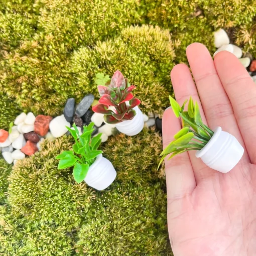 3pcs/set Mini Miniature Potted Plant, Model Fake Greenery Ornament Tiny Bonsai Model Garden Plants Floral Decor Bonsai - Image 2