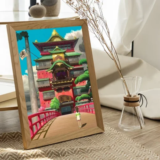 1PC Spirited Away Poster Movie Sticky Posters Retro Kraft Paper Sticker DIY Room Bar Cafe Aesthetic Art Wall Painting - Image 4