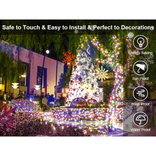 Christmas Lights Outdoor, 197 FT 580 LED Christmas Decorations Lights/Waterproof String Fairy Lights Plug in with 8 Modes and Ti - Image 4