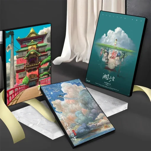 1PC Spirited Away Poster Movie Sticky Posters Retro Kraft Paper Sticker DIY Room Bar Cafe Aesthetic Art Wall Painting - Image 6
