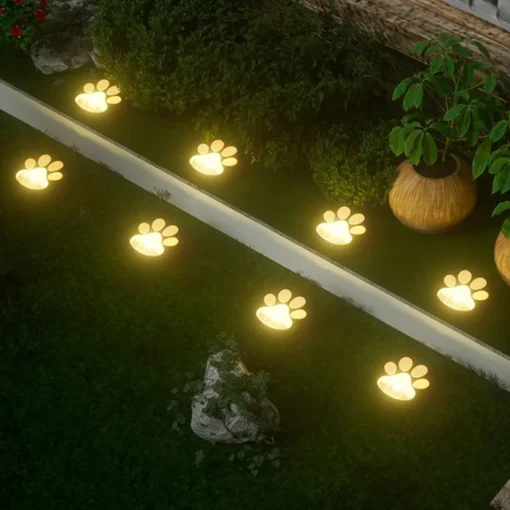 Solar Lawn Light Dog Paw Footprints Stairs Light Outdoor Waterproof Balcony Garden Fence Landscape Decoration Solar Powered Lamp - Image 3