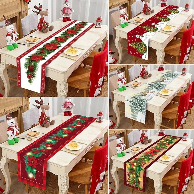 Christmas Table Runner Merry Christmas Decoration for Home Table 2024 Xmas Ornament Navidad Notal Noel Happy New Year Gifts 2025 - Image 2