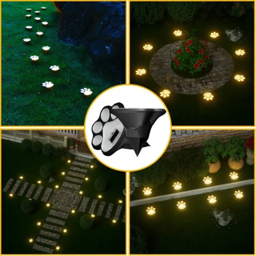 Solar Lawn Light Dog Paw Footprints Stairs Light Outdoor Waterproof Balcony Garden Fence Landscape Decoration Solar Powered Lamp - Image 5