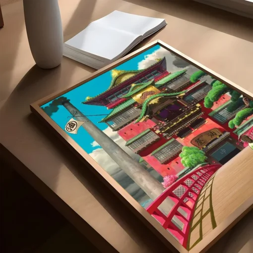 1PC Spirited Away Poster Movie Sticky Posters Retro Kraft Paper Sticker DIY Room Bar Cafe Aesthetic Art Wall Painting - Image 3