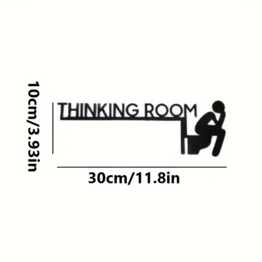 1pc Modern Metal Toilet Door Sign - Stylish Thinking Room Wall Sculpture - Home Decor Artwork - Decorative Door Frame Pendant - Image 2
