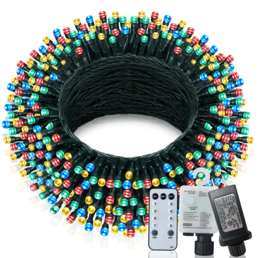 Christmas Lights Outdoor, 197 FT 580 LED Christmas Decorations Lights/Waterproof String Fairy Lights Plug in with 8 Modes and Ti